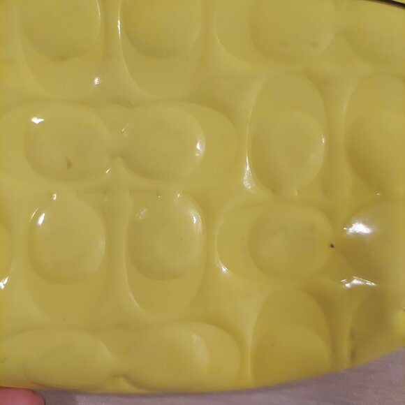 Coach Yellow Patent Leather Embossed Wristlet - Picture 8 of 9